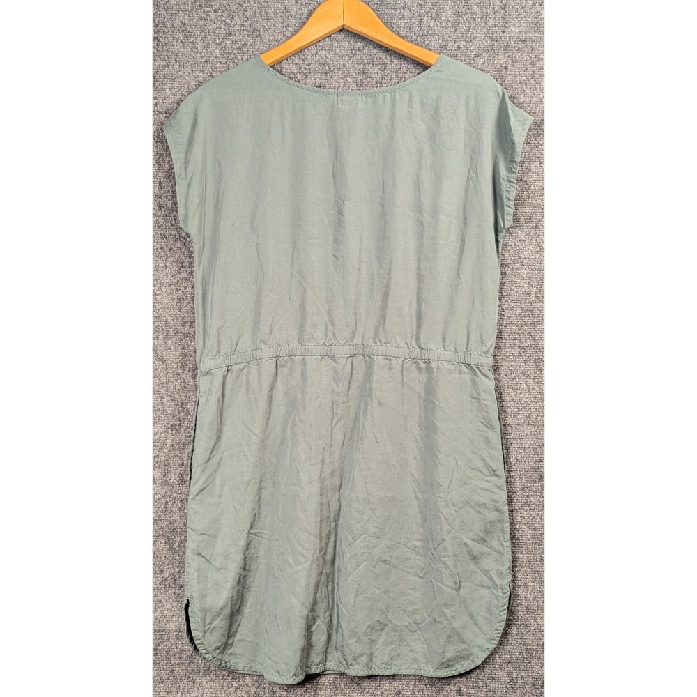 Patagonia Lyocell Shift Dress Green Short Sleeve Casual Travel Dress Womens - Picture 2 of 9